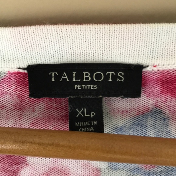 Talbots floral short sleeves cardigan Sz Petite XL - Picture 3 of 8